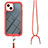 Funda Bumper Silicona y Plastico Carcasa Frontal y Trasera 360 Grados con Acollador Cordon Lanyard para Apple iPhone 13