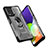 Funda Bumper Silicona y Plastico Mate Carcasa con Magnetico Anillo de dedo Soporte J02S para Samsung Galaxy F22 4G