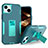 Funda Bumper Silicona y Plastico Mate Carcasa con Magnetico Anillo de dedo Soporte J03S para Apple iPhone 13