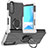 Funda Bumper Silicona y Plastico Mate Carcasa con Magnetico Anillo de dedo Soporte JX1 para Sony Xperia 10 III