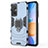 Funda Bumper Silicona y Plastico Mate Carcasa con Magnetico Anillo de dedo Soporte KC1 para Xiaomi Redmi 11 Prime 4G