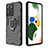 Funda Bumper Silicona y Plastico Mate Carcasa con Magnetico Anillo de dedo Soporte KC1 para Xiaomi Redmi Note 12 Pro Speed 5G