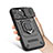 Funda Bumper Silicona y Plastico Mate Carcasa con Magnetico Anillo de dedo Soporte KC3 para Apple iPhone 13 Pro