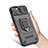 Funda Bumper Silicona y Plastico Mate Carcasa con Magnetico Anillo de dedo Soporte KC3 para Apple iPhone 14 Plus