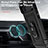 Funda Bumper Silicona y Plastico Mate Carcasa con Magnetico Anillo de dedo Soporte MQ1 para Apple iPhone 13