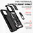 Funda Bumper Silicona y Plastico Mate Carcasa con Magnetico Anillo de dedo Soporte MQ1 para Apple iPhone 13 Pro