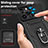 Funda Bumper Silicona y Plastico Mate Carcasa con Magnetico Anillo de dedo Soporte MQ1 para Apple iPhone 13 Pro