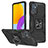 Funda Bumper Silicona y Plastico Mate Carcasa con Magnetico Anillo de dedo Soporte MQ1 para Samsung Galaxy M52 5G