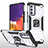 Funda Bumper Silicona y Plastico Mate Carcasa con Magnetico Anillo de dedo Soporte MQ1 para Samsung Galaxy Quantum2 5G