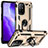 Funda Bumper Silicona y Plastico Mate Carcasa con Magnetico Anillo de dedo Soporte MQ3 para Oppo F19 Pro+ Plus 5G