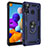 Funda Bumper Silicona y Plastico Mate Carcasa con Magnetico Anillo de dedo Soporte MQ3 para Samsung Galaxy A21