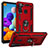 Funda Bumper Silicona y Plastico Mate Carcasa con Magnetico Anillo de dedo Soporte MQ3 para Samsung Galaxy A21