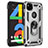 Funda Bumper Silicona y Plastico Mate Carcasa con Magnetico Anillo de dedo Soporte para Google Pixel 4a