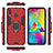 Funda Bumper Silicona y Plastico Mate Carcasa con Magnetico Anillo de dedo Soporte para Samsung Galaxy M20