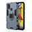 Funda Bumper Silicona y Plastico Mate Carcasa con Magnetico Anillo de dedo Soporte para Samsung Galaxy M31 Prime Edition