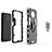 Funda Bumper Silicona y Plastico Mate Carcasa con Magnetico Anillo de dedo Soporte para Xiaomi Redmi Note 9T 5G