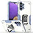 Funda Bumper Silicona y Plastico Mate Carcasa con Magnetico Anillo de dedo Soporte QW1 para Samsung Galaxy M32 5G