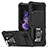 Funda Bumper Silicona y Plastico Mate Carcasa con Magnetico Anillo de dedo Soporte QW1 para Samsung Galaxy Z Flip3 5G