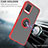 Funda Bumper Silicona y Plastico Mate Carcasa con Magnetico Anillo de dedo Soporte QW2 para Vivo Y21a