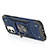 Funda Bumper Silicona y Plastico Mate Carcasa con Magnetico Anillo de dedo Soporte R02 para Apple iPhone 12 Mini