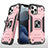 Funda Bumper Silicona y Plastico Mate Carcasa con Magnetico Anillo de dedo Soporte R02 para Apple iPhone 12 Pro