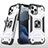 Funda Bumper Silicona y Plastico Mate Carcasa con Magnetico Anillo de dedo Soporte R02 para Apple iPhone 12 Pro