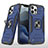 Funda Bumper Silicona y Plastico Mate Carcasa con Magnetico Anillo de dedo Soporte R02 para Apple iPhone 12 Pro