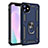 Funda Bumper Silicona y Plastico Mate Carcasa con Magnetico Anillo de dedo Soporte S01 para Apple iPhone 11