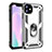 Funda Bumper Silicona y Plastico Mate Carcasa con Magnetico Anillo de dedo Soporte S01 para Apple iPhone 11