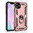 Funda Bumper Silicona y Plastico Mate Carcasa con Magnetico Anillo de dedo Soporte S01 para Apple iPhone 11