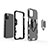 Funda Bumper Silicona y Plastico Mate Carcasa con Magnetico Anillo de dedo Soporte S01 para Apple iPhone 12 Pro Max
