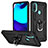 Funda Bumper Silicona y Plastico Mate Carcasa con Magnetico Anillo de dedo Soporte S01 para Motorola Moto E30