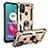 Funda Bumper Silicona y Plastico Mate Carcasa con Magnetico Anillo de dedo Soporte S01 para Motorola Moto G20