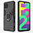 Funda Bumper Silicona y Plastico Mate Carcasa con Magnetico Anillo de dedo Soporte S01 para Samsung Galaxy F22 4G