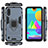 Funda Bumper Silicona y Plastico Mate Carcasa con Magnetico Anillo de dedo Soporte S01 para Samsung Galaxy M01