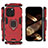 Funda Bumper Silicona y Plastico Mate Carcasa con Magnetico Anillo de dedo Soporte S02 para Apple iPhone 14 Pro