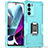 Funda Bumper Silicona y Plastico Mate Carcasa con Magnetico Anillo de dedo Soporte S02 para Motorola Moto Edge S30 5G