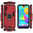 Funda Bumper Silicona y Plastico Mate Carcasa con Magnetico Anillo de dedo Soporte S02 para Samsung Galaxy M01