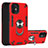 Funda Bumper Silicona y Plastico Mate Carcasa con Magnetico Anillo de dedo Soporte S05 para Apple iPhone 12