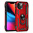 Funda Bumper Silicona y Plastico Mate Carcasa con Magnetico Anillo de dedo Soporte S05 para Apple iPhone 13 Mini