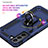 Funda Bumper Silicona y Plastico Mate Carcasa con Magnetico Anillo de dedo Soporte T02 para Samsung Galaxy S21 Plus 5G