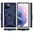 Funda Bumper Silicona y Plastico Mate Carcasa con Magnetico Anillo de dedo Soporte T02 para Samsung Galaxy S21 Ultra 5G