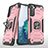 Funda Bumper Silicona y Plastico Mate Carcasa con Magnetico Anillo de dedo Soporte T04 para Samsung Galaxy S21 Plus 5G