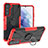 Funda Bumper Silicona y Plastico Mate Carcasa con Magnetico Anillo de dedo Soporte T08 para Samsung Galaxy S21 5G