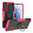 Funda Bumper Silicona y Plastico Mate Carcasa con Magnetico Anillo de dedo Soporte T08 para Samsung Galaxy S21 5G