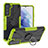 Funda Bumper Silicona y Plastico Mate Carcasa con Magnetico Anillo de dedo Soporte T08 para Samsung Galaxy S21 5G