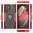 Funda Bumper Silicona y Plastico Mate Carcasa con Magnetico Anillo de dedo Soporte T08 para Samsung Galaxy S22 Ultra 5G