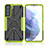 Funda Bumper Silicona y Plastico Mate Carcasa con Magnetico Anillo de dedo Soporte T09 para Samsung Galaxy S22 5G