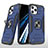 Funda Bumper Silicona y Plastico Mate Carcasa con Magnetico Anillo de dedo Soporte YF1 para Apple iPhone 13 Pro Max