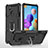 Funda Bumper Silicona y Plastico Mate Carcasa con Magnetico Anillo de dedo Soporte YF1 para Samsung Galaxy A21